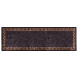 vidaXL Alfombra lavable antideslizante negro y dorado 80x300 cm