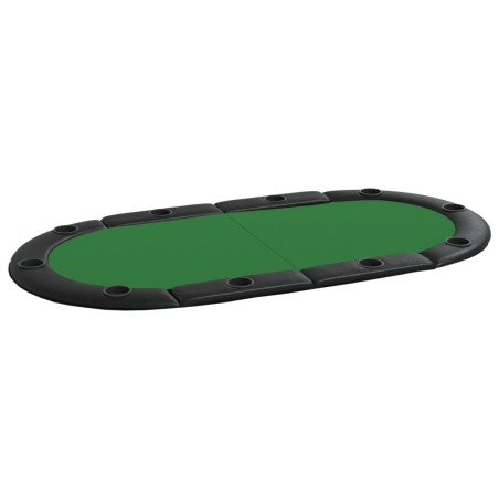 vidaXL Tablero de póquer plegable para 10 jugadores verde 208x106x3 cm