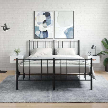 vidaXL Mesitas de noche de pared 2 uds blanco brillo 35x35x20 cm