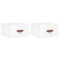 vidaXL Mesitas de noche de pared 2 uds blanco brillo 35x35x20 cm vidaXL Mesitas de noche de pared 2 uds blanco brillo 35x35x20 cm