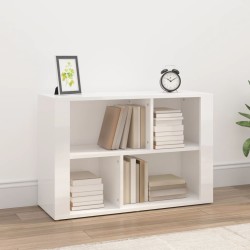 vidaXL Aparador de madera contrachapada blanco brillante 80x30x54 cm