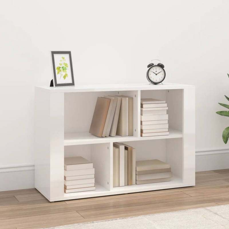 vidaXL Aparador de madera contrachapada blanco brillante 80x30x54 cm vidaXL Aparador de madera contrachapada blanco brillante 80x30x54 cm