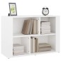 vidaXL Aparador de madera contrachapada blanco brillante 80x30x54 cm vidaXL Aparador de madera contrachapada blanco brillante 80x30x54 cm