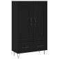 vidaXL Aparador alto madera de ingeniería negro 69,5x31x115 cm