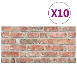 vidaXL Paneles de pared 3D 10 uds EPS con diseño de ladrillo rojo 