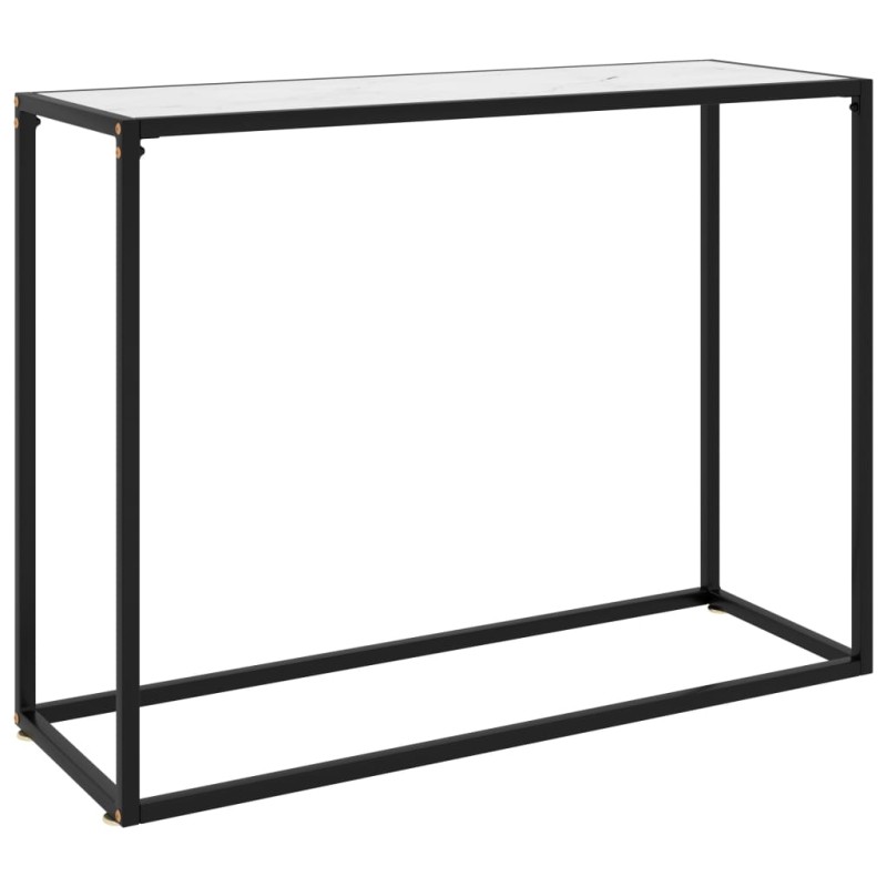vidaXL Mesa consola vidrio templado blanco 100x35x75 cm vidaXL Mesa consola vidrio templado blanco 100x35x75 cm