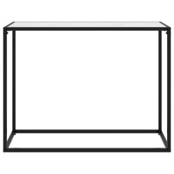 vidaXL Mesa consola vidrio templado blanco 100x35x75 cm