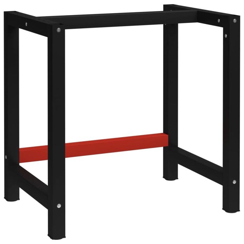vidaXL Estructura de banco de trabajo metal negro y rojo 150x57x79 cm vidaXL Estructura de banco de trabajo metal negro y rojo 150x57x79 cm