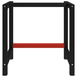 vidaXL Estructura de banco de trabajo metal negro y rojo 150x57x79 cm