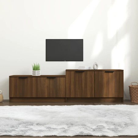 vidaXL Mueble de TV madera contrachapada roble marrón 158,5x36x45 cm
