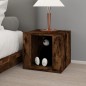 vidaXL Mesita de noche madera contrachapada roble ahumado 41x40x36 cm vidaXL Mesita de noche madera contrachapada roble ahumado 41x40x36 cm