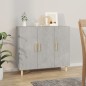 vidaXL Aparador de madera de ingeniería gris hormigón 90x34x80 cm