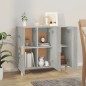 vidaXL Aparador de madera de ingeniería gris hormigón 90x34x80 cm