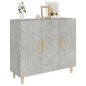 vidaXL Aparador de madera de ingeniería gris hormigón 90x34x80 cm