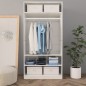 vidaXL Armario de madera contrachapada blanco brillante 100x50x200 cm vidaXL Armario de madera contrachapada blanco brillante 100x50x200 cm