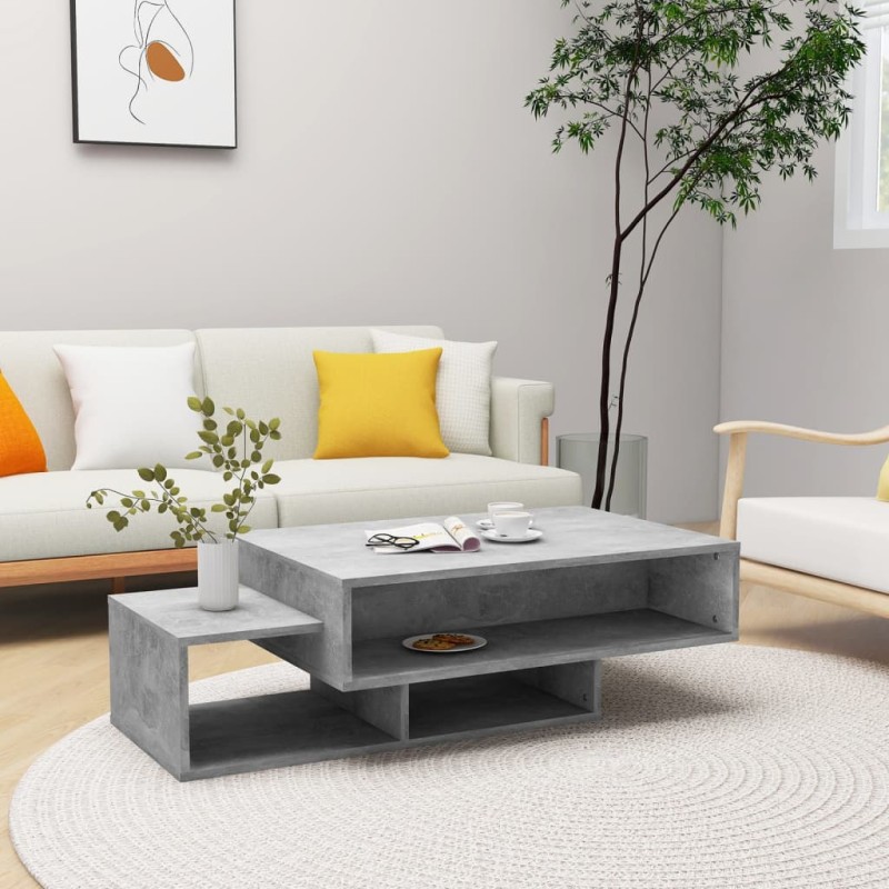 vidaXL Mesa de centro madera de ingeniería gris hormigón 105x55x32 cm vidaXL Mesa de centro madera de ingeniería gris hormigón 105x55x32 cm