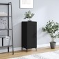 vidaXL Aparador de madera contrachapada negro 34,5x34x90 cm