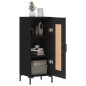 vidaXL Aparador de madera contrachapada negro 34,5x34x90 cm