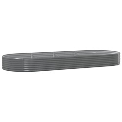 vidaXL Jardinera arriate acero recubrimiento polvo gris 373x140x36 cm