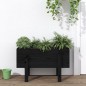 vidaXL Jardinera madera maciza de pino negro 62x30x38 cm vidaXL Jardinera madera maciza de pino negro 62x30x38 cm