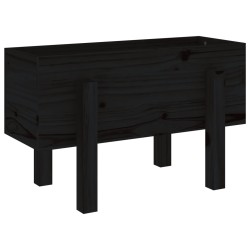 vidaXL Jardinera madera maciza de pino negro 62x30x38 cm
