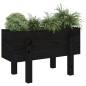 vidaXL Jardinera madera maciza de pino negro 62x30x38 cm vidaXL Jardinera madera maciza de pino negro 62x30x38 cm