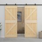 vidaXL Puerta corredera con herrajes madera maciza de pino 100x210 cm vidaXL Puerta corredera con herrajes madera maciza de pino 100x210 cm