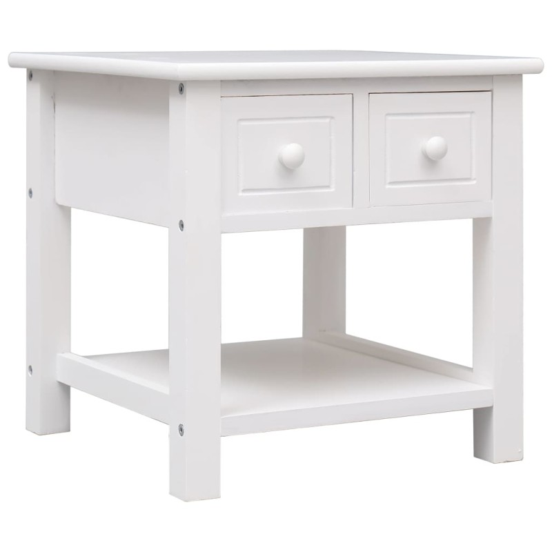 vidaXL Mesa auxiliar madera de Paulownia blanco 40x40x40 cm vidaXL Mesa auxiliar madera de Paulownia blanco 40x40x40 cm