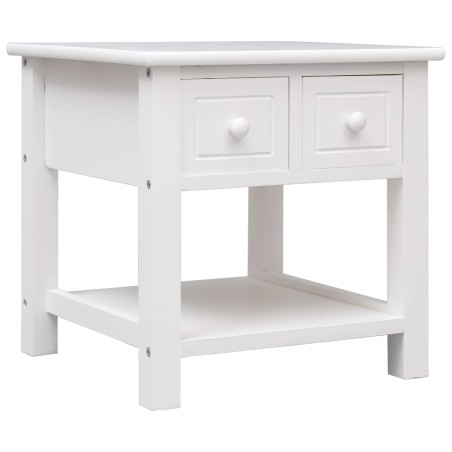 vidaXL Mesa auxiliar madera de Paulownia blanco 40x40x40 cm