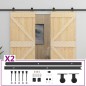 vidaXL Puerta corredera con herrajes madera maciza de pino 100x210 cm vidaXL Puerta corredera con herrajes madera maciza de pino 100x210 cm
