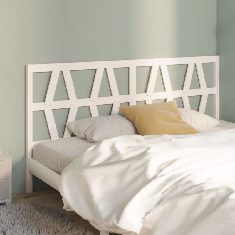 vidaXL Cabecero de cama madera maciza de pino blanco 206x4x100 cm vidaXL Cabecero de cama madera maciza de pino blanco 206x4x100 cm