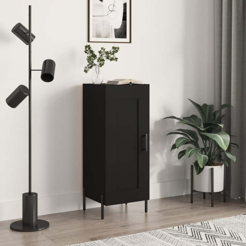 vidaXL Aparador de madera contrachapada negro 34,5x34x90 cm vidaXL Aparador de madera contrachapada negro 34,5x34x90 cm
