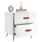 vidaXL Mesita noche 2 uds madera ingeniería blanco brillo 40x35x47,5cm