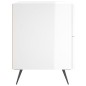 vidaXL Mesita noche 2 uds madera ingeniería blanco brillo 40x35x47,5cm