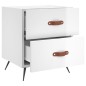 vidaXL Mesita noche 2 uds madera ingeniería blanco brillo 40x35x47,5cm