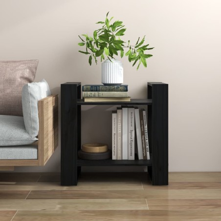 vidaXL Estantería/divisor de espacios madera pino negro 60x35x57 cm