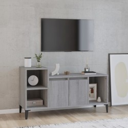 vidaXL Mueble de TV madera contrachapada gris Sonoma 100x35x55 cm