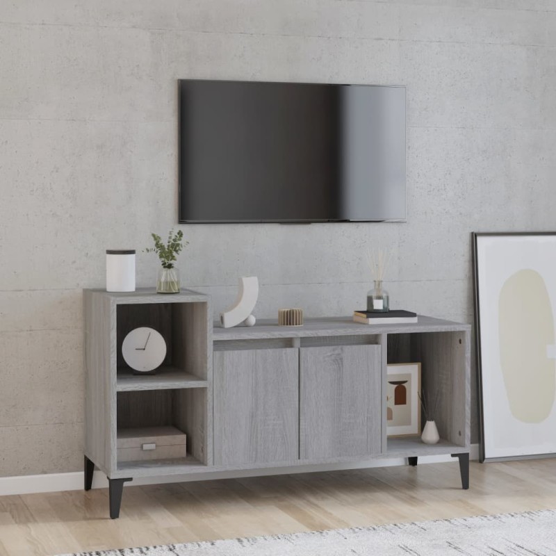 vidaXL Mueble de TV madera contrachapada gris Sonoma 100x35x55 cm vidaXL Mueble de TV madera contrachapada gris Sonoma 100x35x55 cm