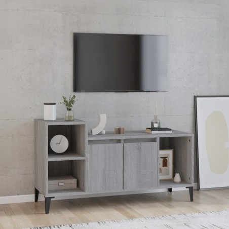 vidaXL Mueble de TV madera contrachapada gris Sonoma 100x35x55 cm