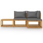 vidaXL Muebles de jardín 4 pzas cojines crema madera maciza de acacia vidaXL Muebles de jardín 4 pzas cojines crema madera maciza de acacia
