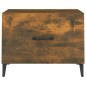 vidaXL Mesas de centro con patas metal 2 uds roble ahumado 50x50x40 cm vidaXL Mesas de centro con patas metal 2 uds roble ahumado 50x50x40 cm