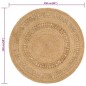 vidaXL Alfombra de área trenzada a mano redonda yute 150 cm vidaXL Alfombra de área trenzada a mano redonda yute 150 cm