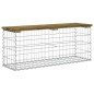 vidaXL Banco jardín diseño gavión madera pino impregnada 103x31,5x42cm vidaXL Banco jardín diseño gavión madera pino impregnada 103x31,5x42cm