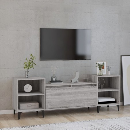 vidaXL Mueble para TV madera contrachapada gris Sonoma 160x35x55 cm