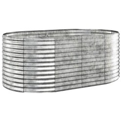 vidaXL Jardinera arriate acero recubrimiento polvo gris 175x100x68 cm