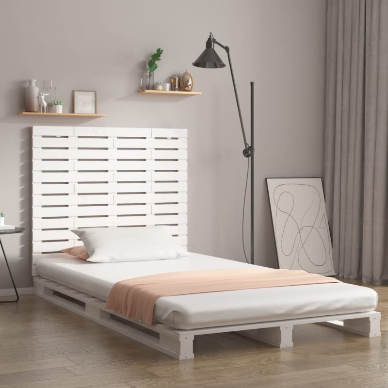 vidaXL Cabecero cama de pared madera maciza pino blanco 96x3x91,5 cm vidaXL Cabecero cama de pared madera maciza pino blanco 96x3x91,5 cm