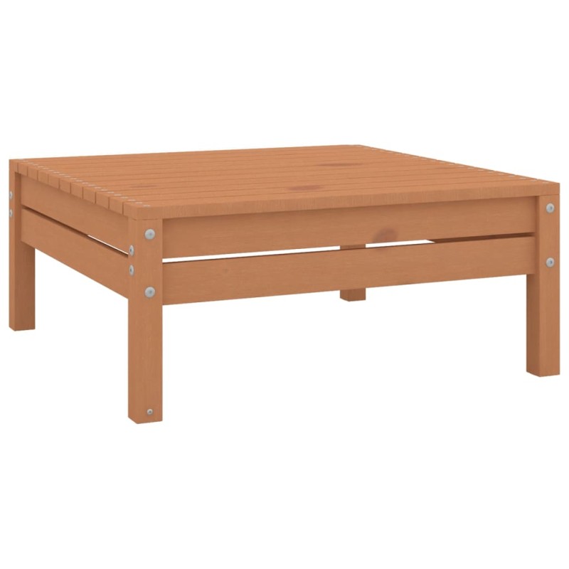 vidaXL Reposapiés de jardín madera maciza de pino marrón miel vidaXL Reposapiés de jardín madera maciza de pino marrón miel