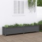 vidaXL Arriate elevado de jardín madera maciza pino gris 199,5x40x39cm vidaXL Arriate elevado de jardín madera maciza pino gris 199,5x40x39cm