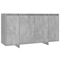 vidaXL Aparador de madera contrachapada gris hormigón 135x41x75 cm