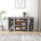 vidaXL Aparador de madera contrachapada gris hormigón 135x41x75 cm vidaXL Aparador de madera contrachapada gris hormigón 135x41x75 cm